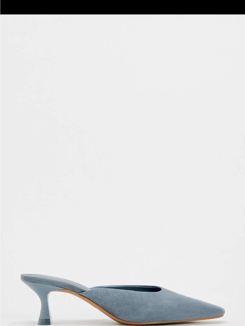 Zara Dusty Blue Suede Pointed Mule